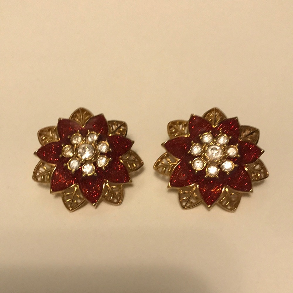 Poinsettia earrings